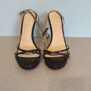 Betsey Johnson Black Stiletto Strappy Sandals, Size 8M